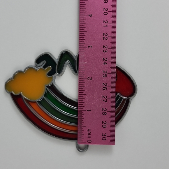 Vintage Rainbow Love Suncatcher, Made in USA, Hippie style - Picture 4 of 9